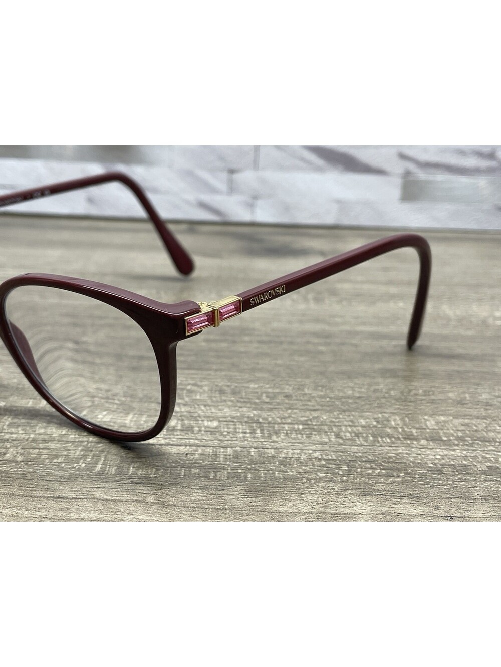 Swarovski Authentic Eyeglasses Frames SK 2002 1008 Maroon / Jeweled 51-17-140 - Picture 5 of 12